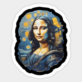 Mona Lisa in the style of Van Gogh Sticker